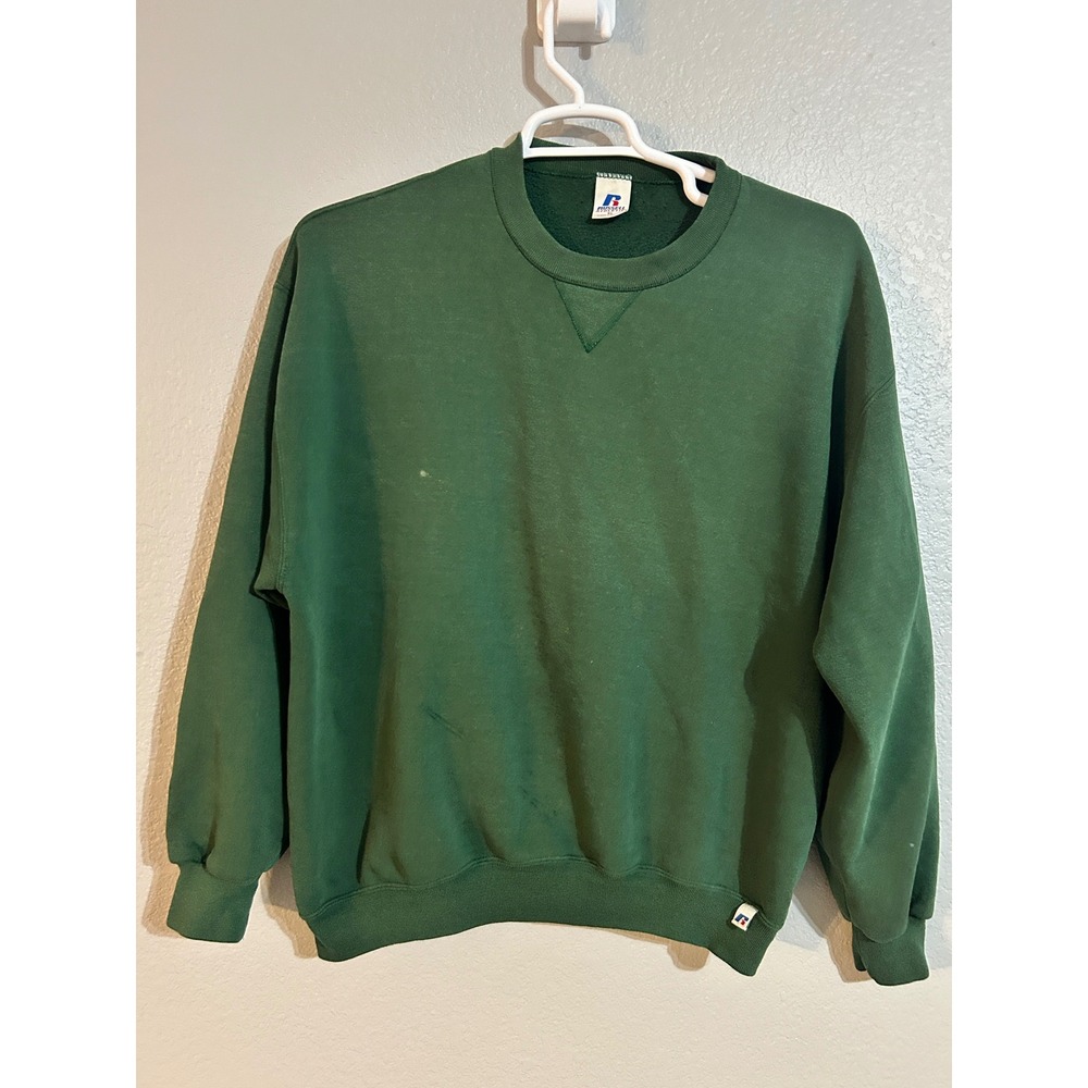 Vintage Russell Athletic Sweatshirt Mens XL Green Blank Crewneck 90s V-Stitch